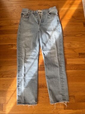 Agolde Light Blue High-Rise Wide Leg Jeans